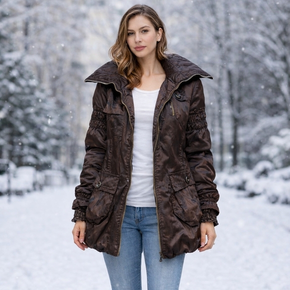 Sportalm Jackets & Blazers - Sportalm Dark Brown Hooded Ski Jacket NWOT Size 40